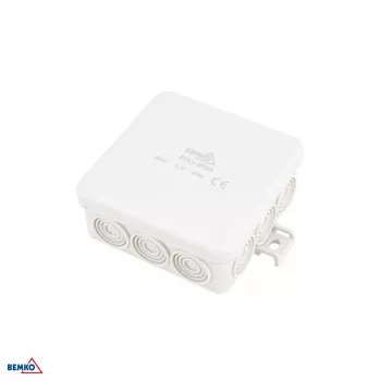BEMKO E04-PI12-IP55 caja de derivación de superficie 85x85x36,5mm IP55 12 entradas gris claro