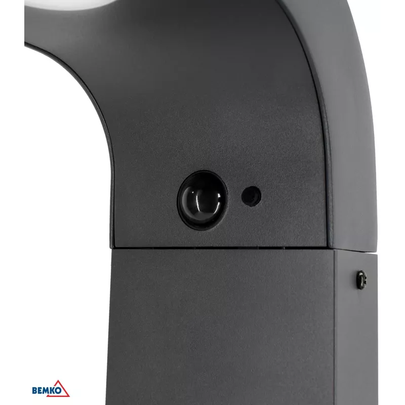 BEMKO SOLVEO baliza de jardín híbrida LED, 7W, 600lm, CCT 3000K/4000K/6500K, 80cm, IP65, gris oscuro, sensor PIR