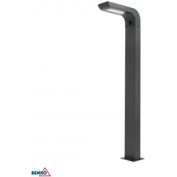 BEMKO SOLVEO baliza de jardín híbrida LED, 7W, 600lm, CCT 3000K/4000K/6500K, 80cm, IP65, gris oscuro, sensor PIR
