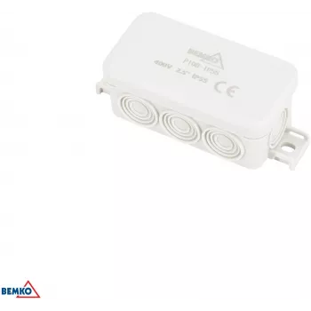BEMKO Caja de instalación de superficie 85x45x37mm IP55 8 entradas gris claro E04-PI08-IP55