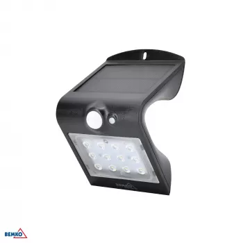 Proyector LED solar BEMKO TRINGO 1,5W 220lm 4000K IP65 negro con sensor PIR C83-SOT-001BL-PIR