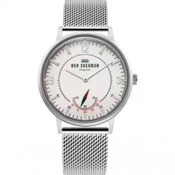 BEN SHERMAN reloj analógico de cuarzo hombre WB034SM 43 mm esfera negra correa de piel