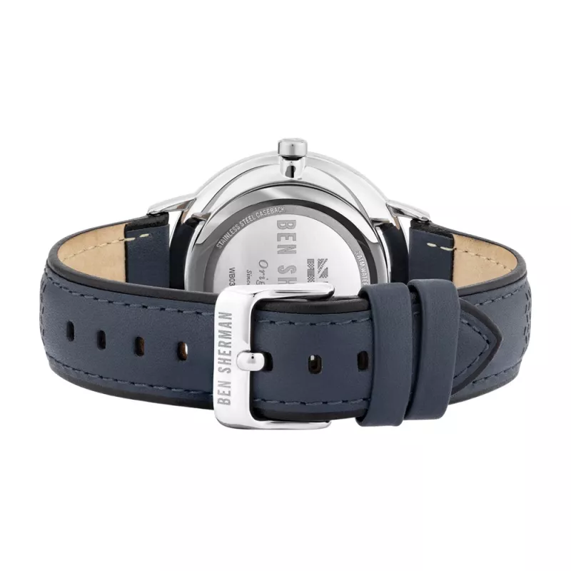 Reloj de hombre BEN SHERMAN WB038U 43mm esfera negra correa de piel sintética negra