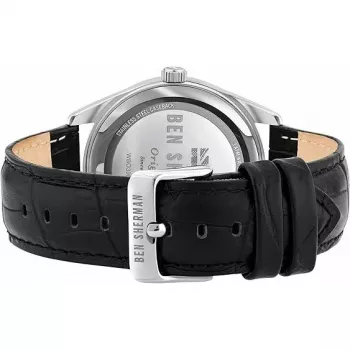 Reloj BEN SHERMAN hombre WB039UB 43mm esfera negra correa de piel sintética negra