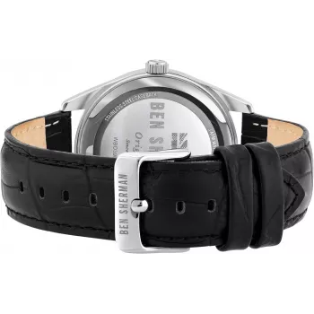 Ben Sherman reloj analógico de cuarzo hombre WB039BB 43 mm esfera negra correa de piel negra