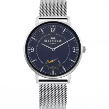 Ben Sherman WB034USM Reloj de cuarzo analógico para hombre 43 mm Acero inoxidable esfera azul
