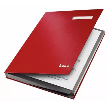 Bene Carpeta de firmas 19 compartimentos roja