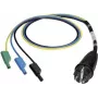 BENNING adaptador de medición conector Schuko a bornes de láminas de 4 mm, con protección de contacto, 300 V CAT III, 16 A, negro 044142