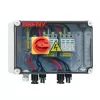 Panel seccionador DC fotovoltaico BENY, entrada 2 strings a salida 2 strings, carcasa exterior IP65