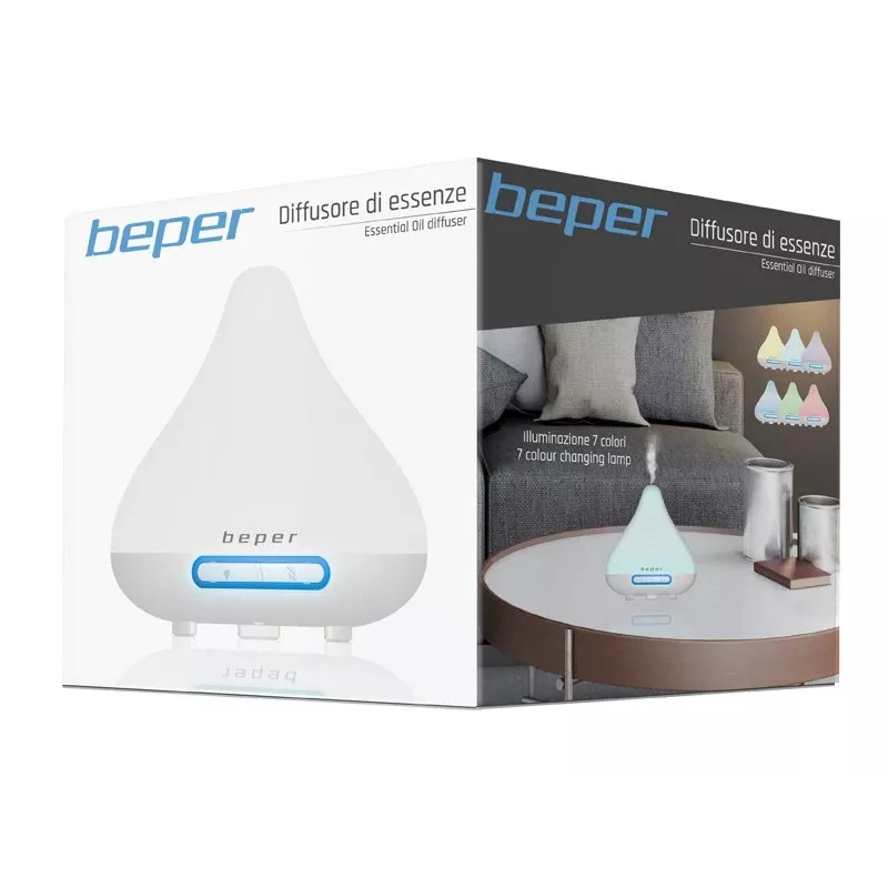 Beper 70.402 Parrilla de mesa eléctrica 2000 W placa acanalada antiadherente con bandeja recogegrasas