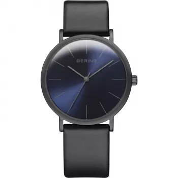 BERING Classic Reloj de pulsera de cuarzo unisex 36 mm Acero inoxidable milanés Esfera azul 13436-427