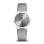 Bering Reloj de cuarzo Classic para mujer 34mm esfera azul pulsera milanesa de acero inoxidable