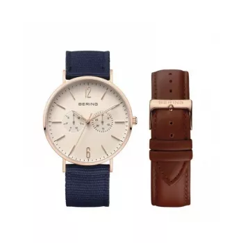 Reloj de hombre BERING 14240-864 40 mm esfera azul malla milanesa azul