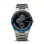 BERING reloj de hombre de cuarzo Classic Minimalist 39mm caja de titanio esfera azul brazalete de malla milanesa de acero inoxidable gris 32339-702