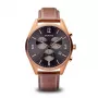 Bering Reloj de cuarzo para hombre Classic 10542-562 42mm Esfera marrón correa de malla de acero inoxidable marrón