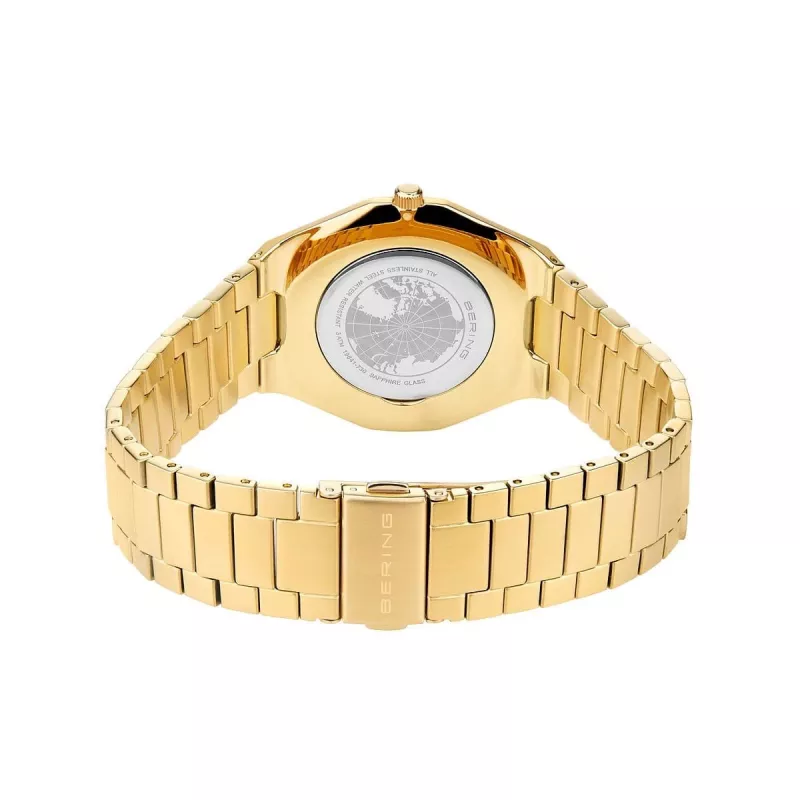 Bering Reloj de cuarzo Classic para hombre 19641-730 45mm esfera azul malla de acero inoxidable