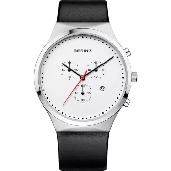 Bering Reloj de cuarzo Classic para hombre 40 mm acero inoxidable esfera azul malla plateada 14740-404