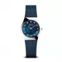 Reloj de mujer BERING Classic Collection de cuarzo 11927-307 27 mm acero inoxidable malla milanesa esfera azul