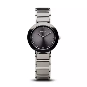 BERING Reloj de cuarzo Classic para mujer 11429-783 28mm acero inoxidable oro rosa esfera marrón correa milanesa marrón