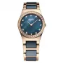 BERING Reloj de cuarzo para mujer Classic 26mm acero inoxidable malla esfera azul sunray 32426-767