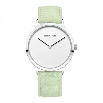 BERING Reloj para mujer 14937-304 (39 mm) - Esfera azul sunray, pulsera milanesa plateada