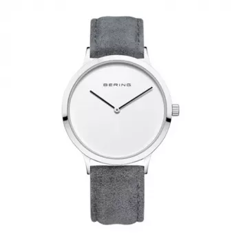 BERING reloj mujer 14937-404 (39mm) - caja de acero inoxidable oro rosa, esfera azul Sunray, correa milanesa azul