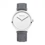 BERING reloj para mujer 14937-404 (39mm) – caja de acero inoxidable chapado en oro rosa, esfera Sunray azul, correa de malla milanesa azul