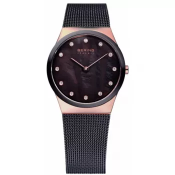 BERING Reloj para mujer 32230-262 30mm oro rosa acero inoxidable esfera marrón sunray