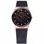 BERING Reloj para mujer 32230-262 30mm oro rosa acero inoxidable esfera marrón sunray