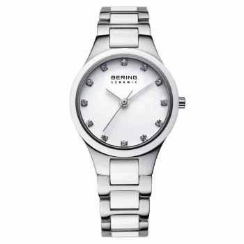 BERING Reloj mujer 32327-701 (27mm) - Malla milanesa de acero inoxidable plateada