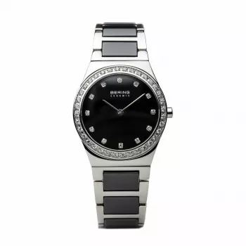 BERING Reloj de mujer 32430-742 30mm Oro rosa Esfera marrón sunray Malla de acero inoxidable