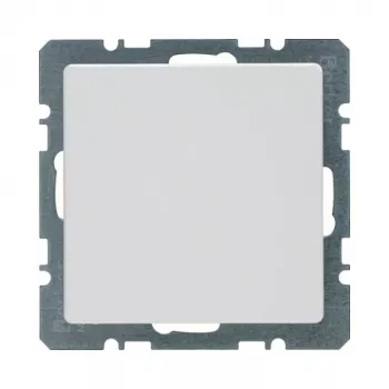Berker 10096089 tapa ciega Q.1 con placa central, blanco polar velours, termoplástico, IP20, 1 módulo