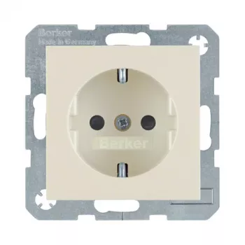 Berker 47238982 Toma SCHUKO con tapa abatible, empotrar, 16A 250V, blanco (RAL 9010)