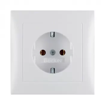 Berker 47429909 toma de corriente empotrable con tapa S.1, Schuko Type F, 16A 250V, blanco polar