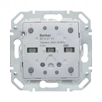 Módulo sensor táctil KNX Berker 80142170 de 2 canales con acoplador de bus integrado, blanco polar brillante