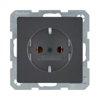 Toma SCHUKO Berker Q.1/Q.3 1 toma antracita velvet 16A 250V empotrar