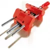 Tornillo de banco mini BESSEY S10-ST S 10, rojo, 100 mm de apertura, 50 mm de salida, con 2 abrazaderas de mesa