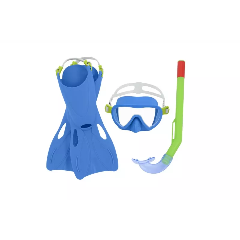 Bestway set de buceo azul máscara, aletas, tubo 25039