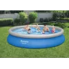 Bestway Fast Set Piscina 457 x 84 cm (15 ft) Piscina redonda inflable con bomba de filtro, capacidad 11016 L, revestimiento DuraPlus, Prismatic Stone Print