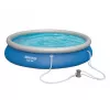 Bestway Fast Set Piscina 457 x 84 cm (15 ft) Piscina redonda inflable con bomba de filtro, capacidad 11016 L, revestimiento DuraPlus, Prismatic Stone Print