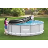 Bestway Cubierta de piscina Flowclear para piscina desmontable Steel Pro MAX Frame de 427 cm (14 ft) - azul de polietileno con tensores de cuerda