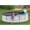 Bestway Cubierta de piscina Flowclear para piscina desmontable Steel Pro MAX Frame de 427 cm (14 ft) - azul de polietileno con tensores de cuerda
