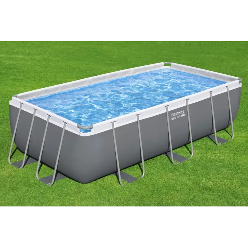Bestway Piscina desmontable Frame Pool 404 x 201 x 100 cm rectangular con bomba de filtro, escalera, cobertor y dosificador ChemConnect