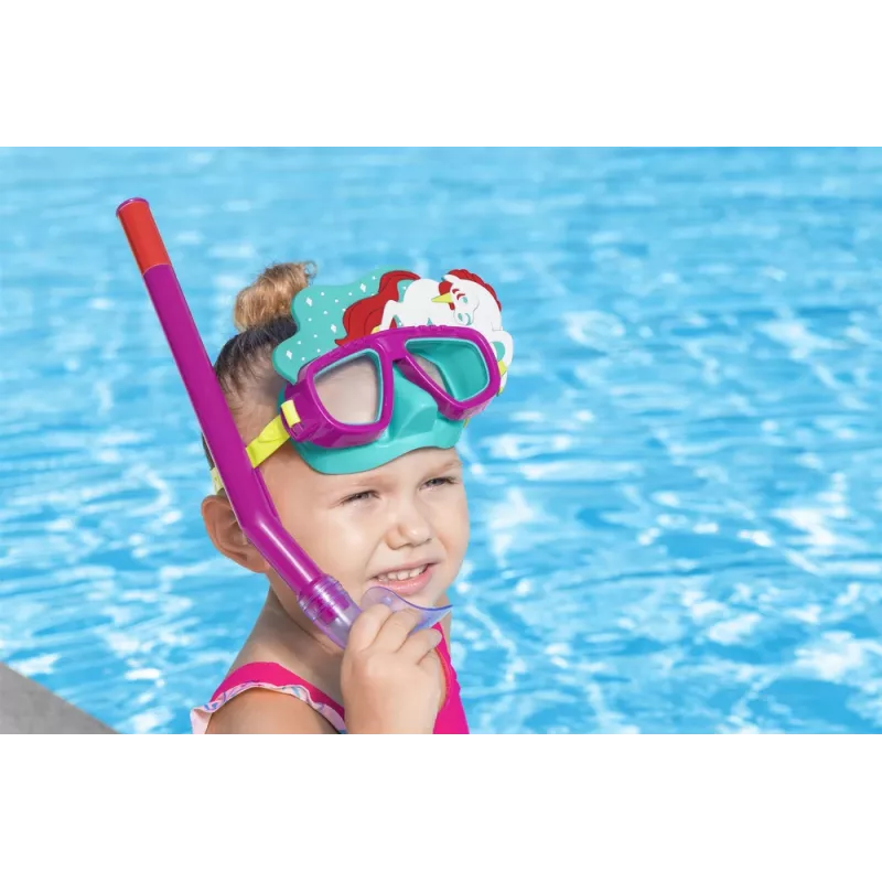 Bestway Hydro-Swim set de máscara de buceo y tubo - rosa