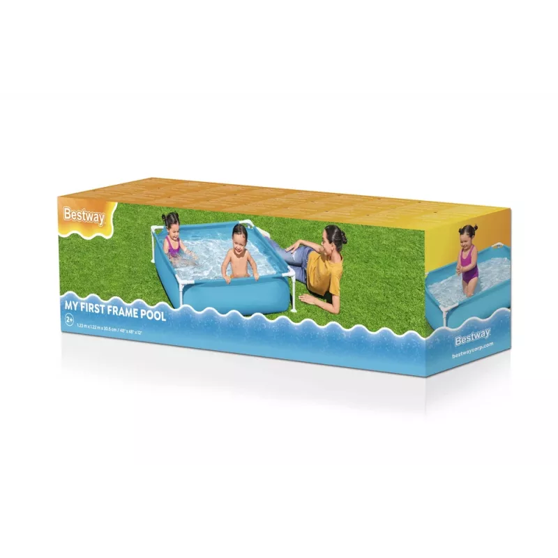 Bestway Steel Pro piscina desmontable 122 cm x 122 cm x 30.5 cm piscina cuadrada para niños 365 L azul
