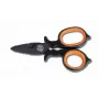 Tijera de electricista BETA 1128BAX - 145 mm Acero inoxidable con muesca pelacables, Naranja/Negro