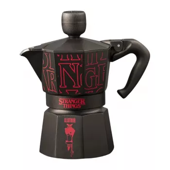 Bialetti Moka Express Sound Stranger Things Cafetera espresso para fogones 3 tazas (150 ml) Negra