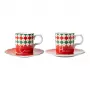 Juego de tazas de espresso Bialetti Tricolore con platillos (2 tazas, 2 platillos)