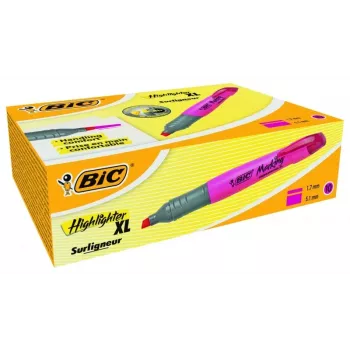 BIC Brite Liner Grip Rotulador fluorescente, punta biselada, rosa, 1,7-5,1 mm de grosor de trazo, 1 unidad
