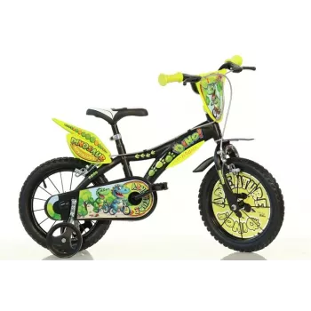 BIKE 16 DINO T-REX Bicicleta infantil 16 pulgadas verde negro naranja